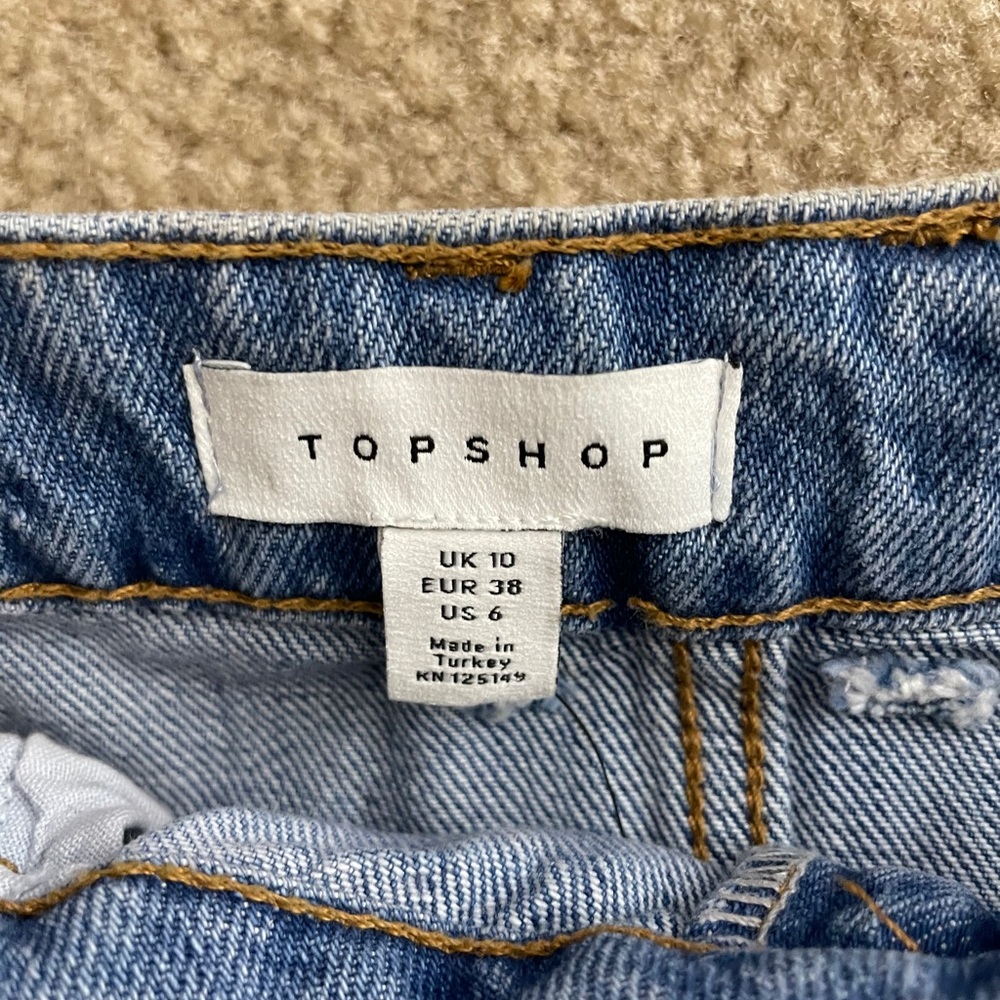 Topshop raw hem denim mini skirt - Picture 2 of 4